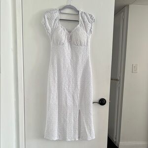 Elegant White Textured Dress